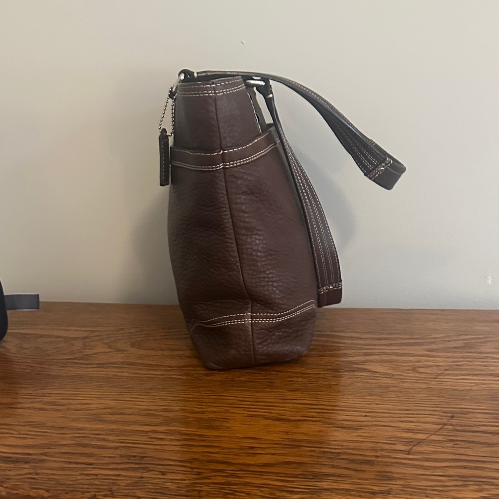 Coach Dark Brown Leather Tote Bag - Picture 4 of 11